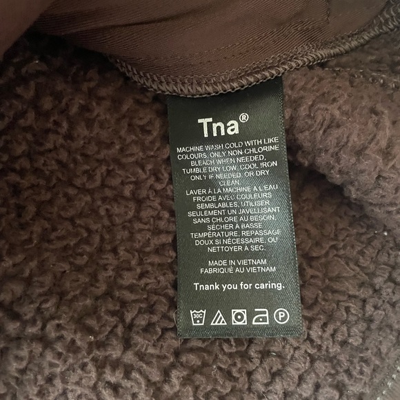 Aritzia TNA Teddy Sherpa Zip Up Jacket With Hood Size S - Picture 7 of 9